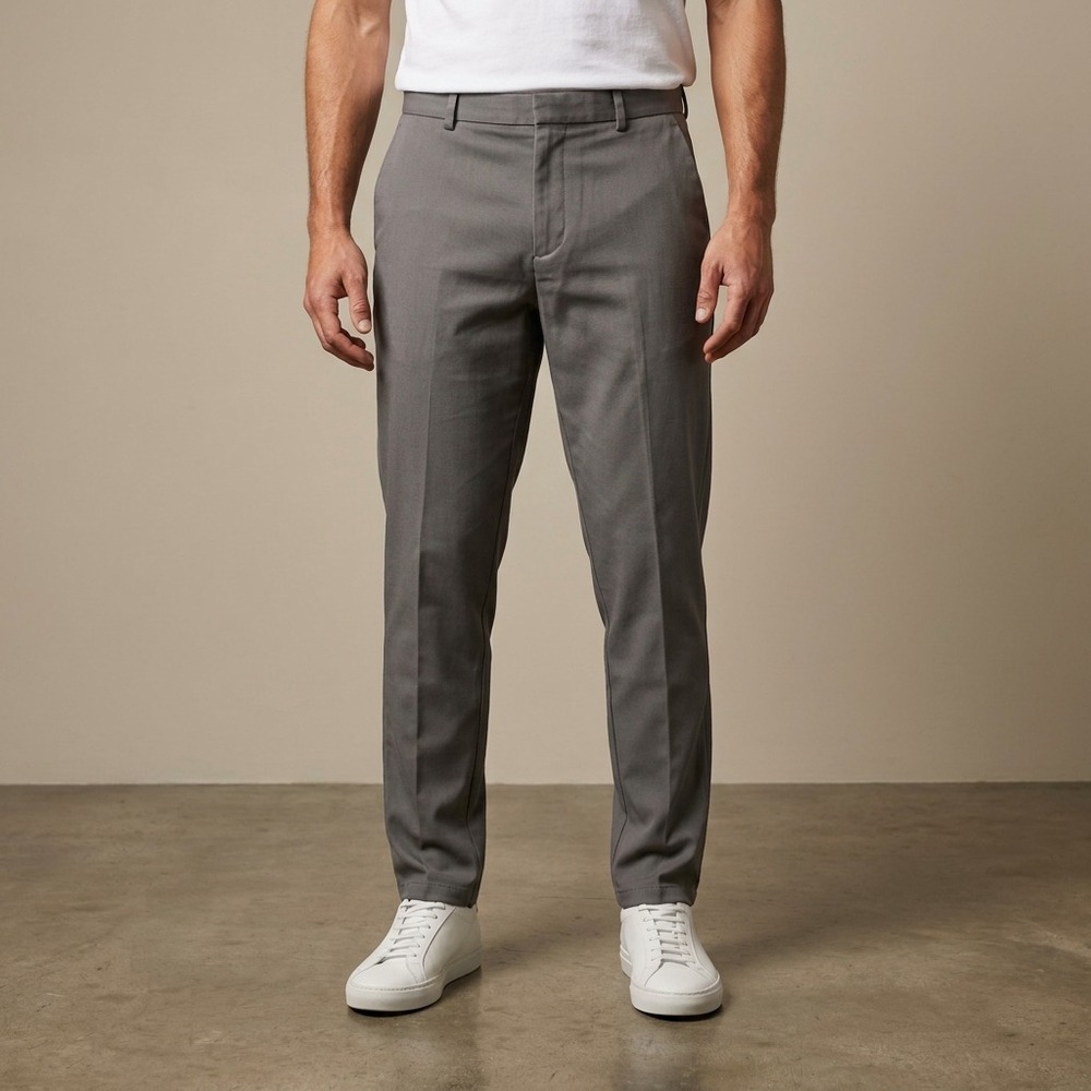 COS Mens Grey Casual Everyday Comfort Soft Cotton Easy Fit Relaxed Pants 32R